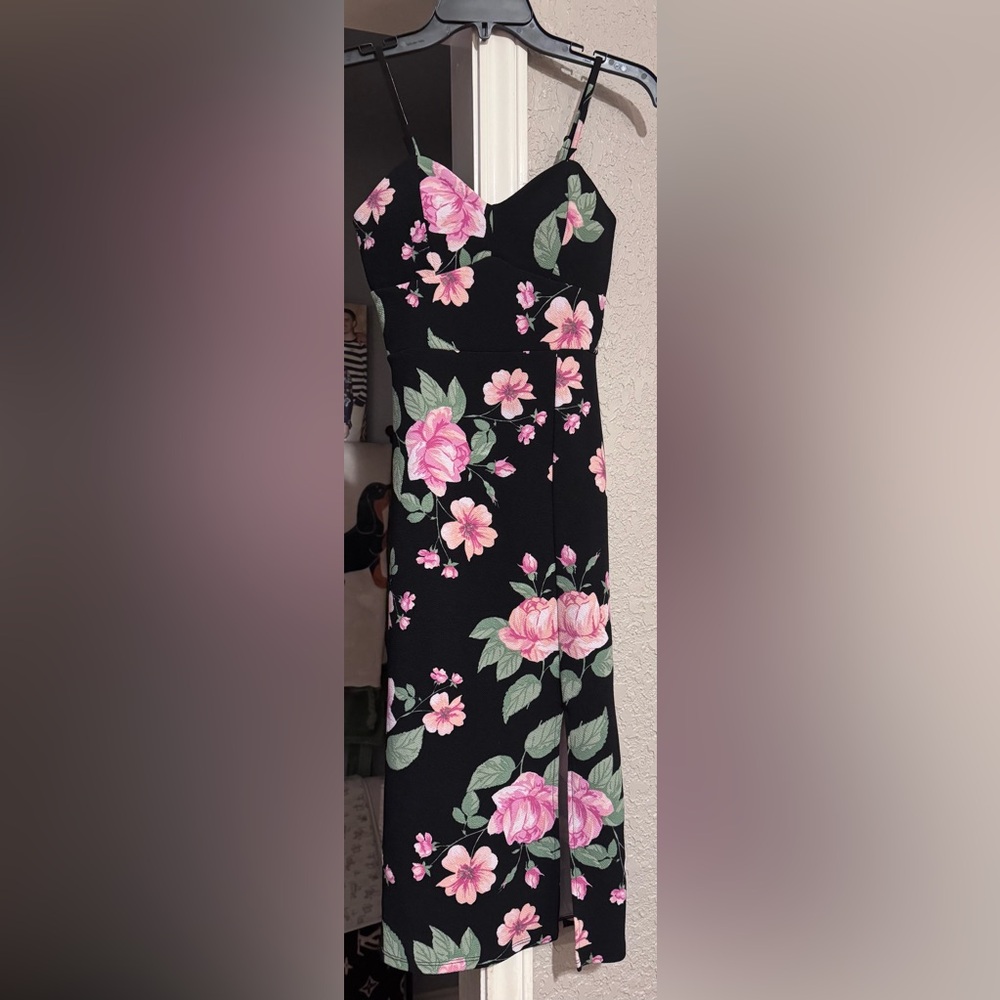 Pink and Green Wrap Pencil Midi Dress for Cocktail